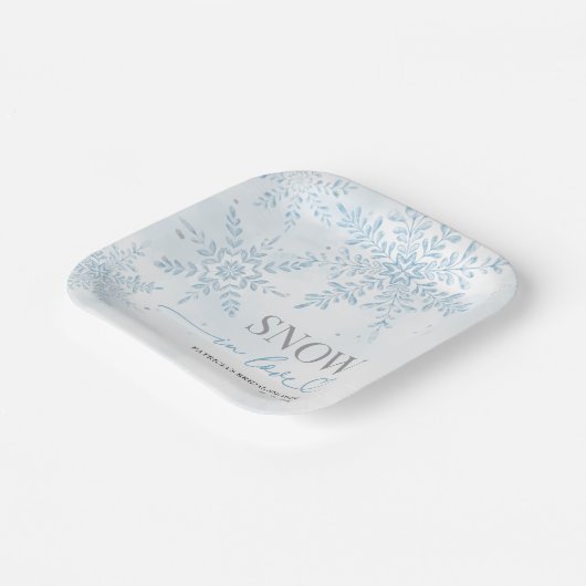 Schnee in der Liebe Winterschneeflocken Brautparty Pappteller (Gewinkelt)