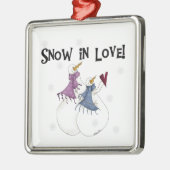 Schnee in der Liebesnowmen-Andenken-Verzierung Ornament Aus Metall (Links)