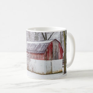 Schnee in der Roten Scheune Kaffeetasse