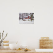Schnee in der Roten Scheune Poster (Küche)