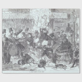 SCHNEE IN DER STADT Vintage Weihnachtswrapping Pap Geschenkpapier (Flach)