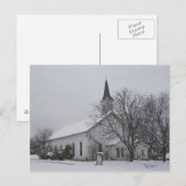 Schnee in der Texas-Kirche Postkarte (Vorne/Hinten)