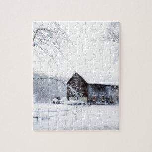 Schnee in der Weihnachtsstall Puzzle