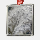 Schnee in Europa Silbernes Ornament (Links)