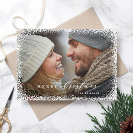 Schnee in fröhlicher Weihnachtskarte Feiertagskarte