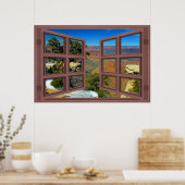 Schnee in Grand Canyon 6 Pane Open Window Poster (Küche)