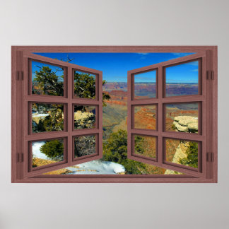 Schnee in Grand Canyon 6 Pane Open Window Poster