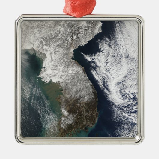 Schnee in Korea Ornament Aus Metall (Vorne)