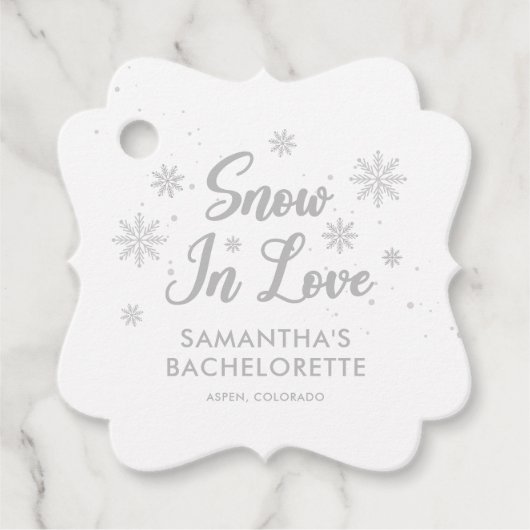 Schnee in Liebe Bachelorette Geschenkanhänger (Vorderseite)