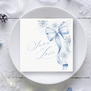 Schnee in Liebe Blue Bow Winter Brautparty Napkins Serviette