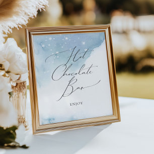 Schnee in Liebe Blue Brautparty Hot Chocolate Bar Poster