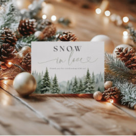 Schnee in Liebe Brautparty geklappt Dankeschön Kar Dankeskarte