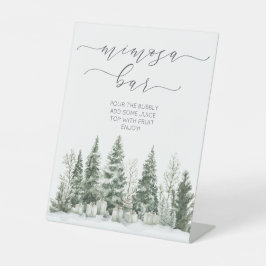 Schnee in Liebe Brautparty Mimosa Bar Sockelschild