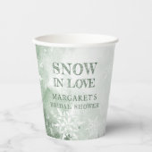 Schnee in Liebe Brautparty Pappbecher (Vorderseite)