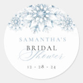 Schnee in Liebe Brautparty Runder Aufkleber (Vorderseite)