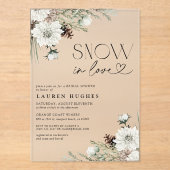 Schnee in Liebe Evergreen Brautparty Acryleinladungen (Vorderseite)