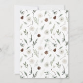 Schnee in Liebe Evergreen Bridal Dusche Einladung (Rückseite)