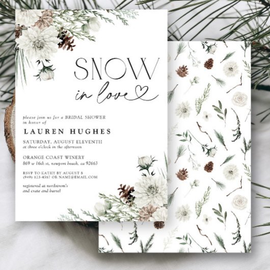 Schnee in Liebe Evergreen Bridal Dusche Einladung