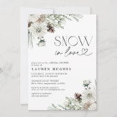 Schnee in Liebe Evergreen QR Bridal Dusche Einladu Einladung (Vorderseite)