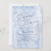 Schnee in Liebe Frozen Winterschneeflocken Brautpa Einladung (Vorderseite)