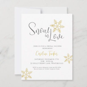 Schnee in Liebe Gold Schneeflocken Bridal Winterdu Einladung