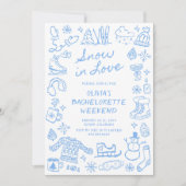 Schnee in Liebe Hand gezeichnet Winter Bachelorett Einladung (Vorderseite)