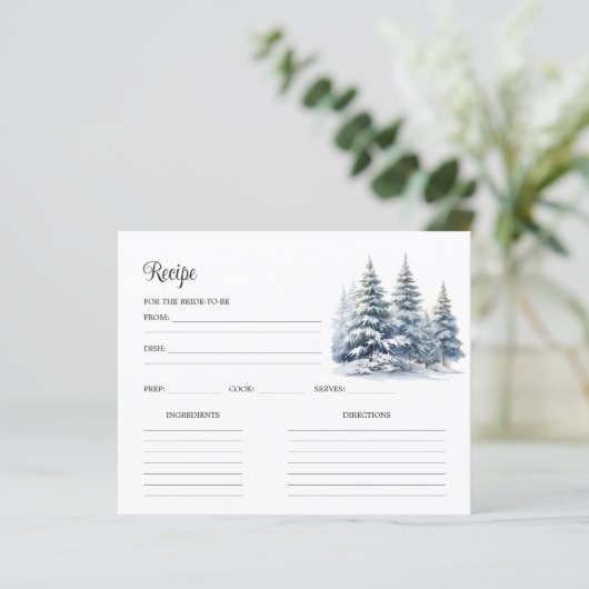 Schnee in Liebe. Kiefernwald-Brautparty-Rezept (Stehend Vorderseite)