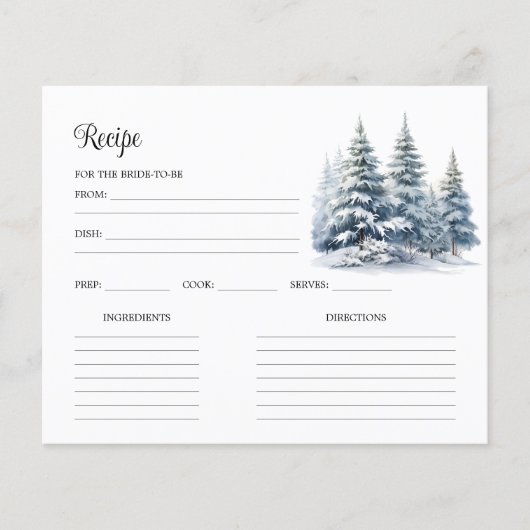 Schnee in Liebe. Kiefernwald-Brautparty-Rezept (Vorderseite)