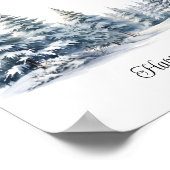 Schnee in Liebe Kiefernwald Brautparty Spiel Poster (Ecke)