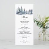 Schnee in Liebe Kiefernwald Menükarte (Stehend Vorderseite)