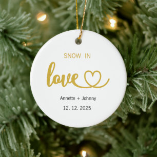 Schnee in Liebe Ornament, Weihnachten Hochzeit, Ve Keramik Ornament