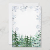Schnee in Liebe Pine Tree Snowflake Brautparty Einladung (Rückseite)