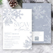 Schnee in Liebe QR Snowflake Winter Brautparty Einladung