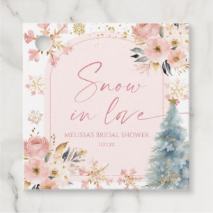 Schnee in Liebe Rosa Schneeflocke Winter Brautpart Geschenkanhänger