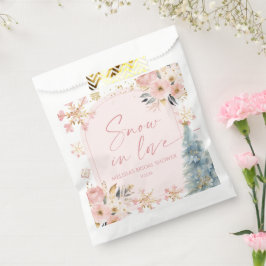Schnee in Liebe Rosa Schneeflocken Winter Brautpar Geschenktütchen