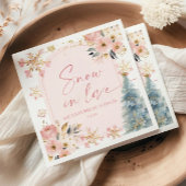 Schnee in Liebe Rosa Schneeflocken Winter Brautpar Serviette