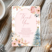 Schnee in Liebe Schneeflocke Rosa Winter Brautpart Dankeskarte