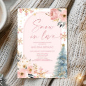 Schnee in Liebe Schneeflocke Rosa Winter Brautpart Einladung