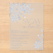 Schnee in Liebe Schneeflocken Winter Brautparty Acryleinladungen (Vorderseite)