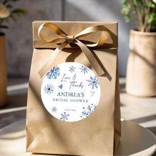 Schnee in Liebe Schneeflocken Winter Hochzeitsshow Runder Aufkleber