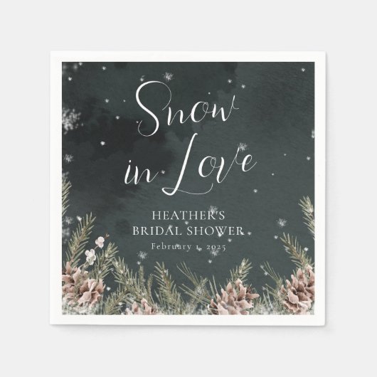 Schnee in Liebe Serviette (Vorderseite)