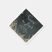 Schnee in Liebe Serviette (Ecke)