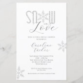 Schnee in Liebe Silver Bridal Dusche Einladung (Vorderseite)