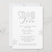 Schnee in Liebe Silver Snowflakes Brautparty Einladung (Vorderseite)