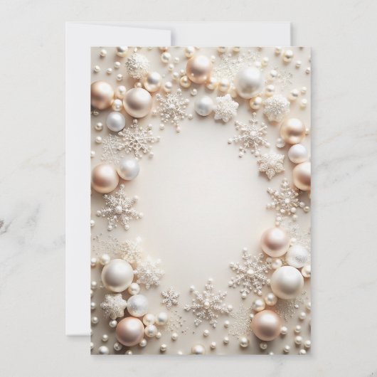 Schnee in Liebe Snowflake Perlen Brautparty Einladung (Rückseite)
