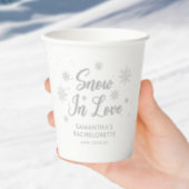 Schnee in Liebe Weißer Winter Bachelorette Pappbecher