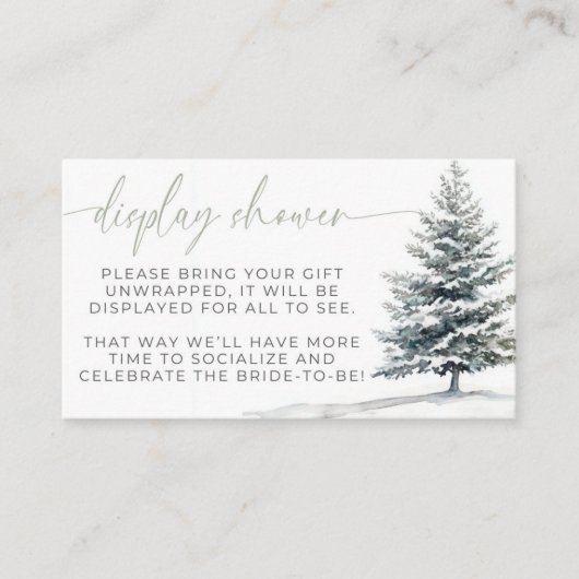 Schnee in Liebe Winter Display Duschekarte Begleitkarte (Vorderseite)