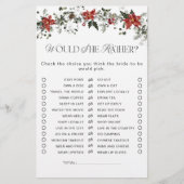 Schnee in Liebe Winter Evergreen Brautparty Game (Vorderseite)