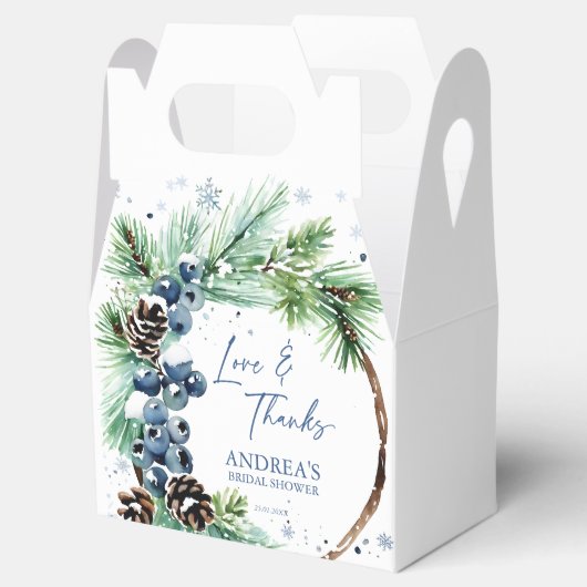 Schnee in Liebe Winter Kiefernkiefer Brautparty Kr Geschenkschachtel (Geöffnet)