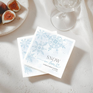 Schnee in Liebe Winter-Schneeflocke Brautparty Serviette